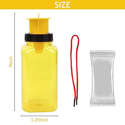 2 Pack Reusable Fly Trap Bottle with Bait, Ranch Fly Trap, Fly Traps Outdoor, Fly Catcher Fly Killer Fly Jar for Flying Insect, Gnat, Mosquito