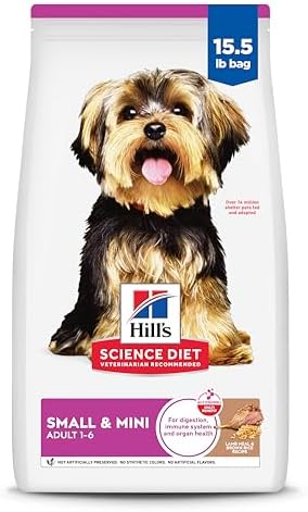 Hill's Science Diet Small & Mini, Adult 1-6, Small & Mini Breeds Premium Nutrition, Dry Dog Food, Lamb & Brown Rice, 15.5 lb Bag