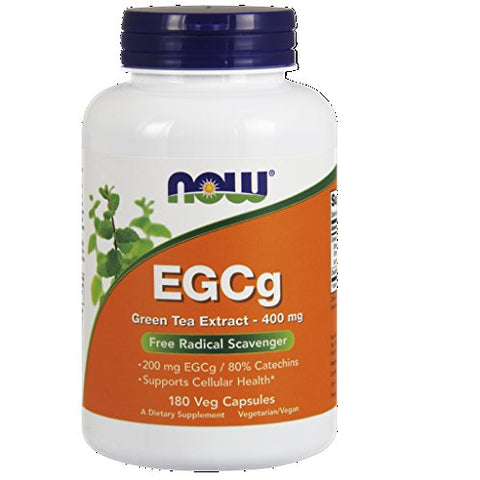 NOW Foods EGCg, Green Tea Extract, 400mg, 180 Vcaps (Pack of 2)