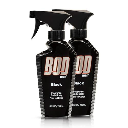 BOD man Fragrance Body Spray, Black, 8 fl oz (Pack of 2)