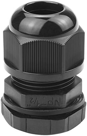 XHF 50 Pcs 1/2" IP68 Strain Relief Nylon Cord Grip Waterproof NPT Cable Glands Adjustable UL Listed and RoHS Compliant (Black)