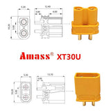 10Pairs Amass XT30 Connector Male Female XT30U Bullet Plug Heat Shrink for Battery ESC Charger Lead