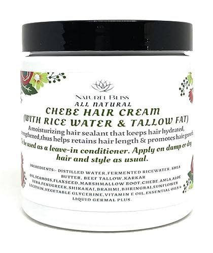 Croton Zambesicus Hair Growth Cream|Leave in Conditioner|With Fermented Rice Water & Tallow|Aloe Vera|Sea Moss (Scented, 8 oz)
