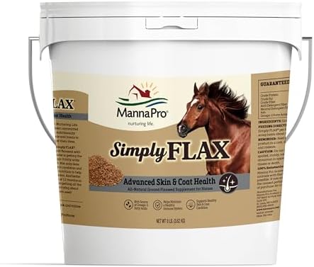 Manna Pro Simply Flax Supplement for Horses - Omega-3 Fatty Acids - 8 Pounds