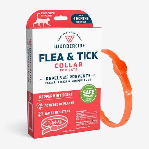 Wondercide - Flea and Tick Cat Collar - Flea, Tick, and Mosquito Repellent, Prevention for Cats - with Natural Essential Oils - Pet and Family Safe - Up to 4 Months Protection