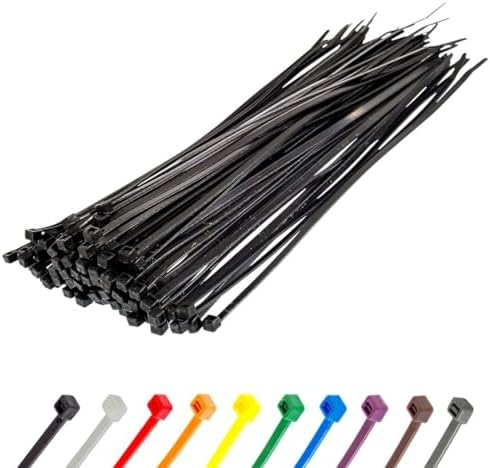 GTSE 14 Inch Black Heavy Duty Zip Ties, 100 Pack, 120lb Strength, UV Resistant Nylon Cable Ties, Self-Locking 14" Tie Wraps