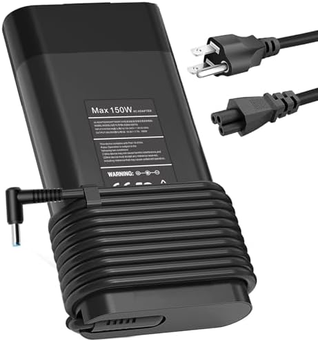 150W AC Adapter HP Laptop Charger for HP OMEN by 15 17,Zbook 15 G3 G4 G5 G6,Zbook Studio G3 G4 G5 G6 G7 G8,Fury 15 17 G7 G8 Laptop Power Supply