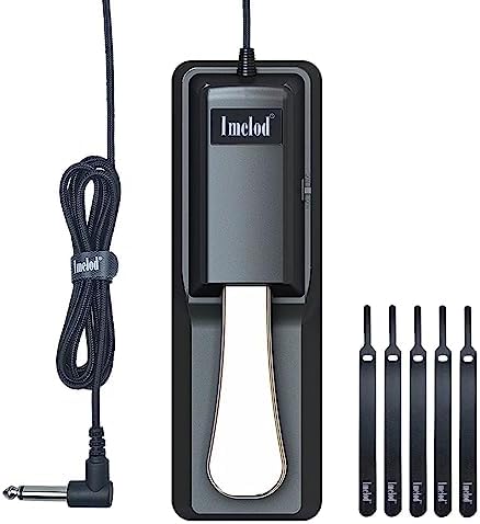 Imelod Digital Piano and Keyboard Sustain Pedal for Yamaha,Roland,Casio,Korg,Behringer,Moog - Universal Foot Pedal Black