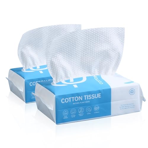 Face Towels 120 Count, Face Towelettes Disposable for Sensitive Skin, Soft Cotton Face Wash Cloths for Cleansing, Skincare and Makeup Remover
