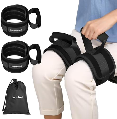 Leg Lifter Strap Set of 2 for Limited Mobility,Thigh Lifter Strap with Padded Grip and Loop for Knee Hip Surgery Recovery Aids,Mobility Aids Tool Get in and Out of Bed,Car,Wheelchair