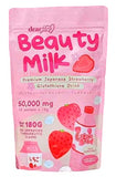 Dear Face Beauty Milk Japanese Collagen STRAWBERRY Drink - 50,000mg Hydrolyzed Collagen, 6.3 Ounce (Pack of 1)