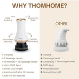 THOMHOME 4in1 Upgraded Cordless Cellulite Massager Body Sculpting Machine LED Display 10 Intensity Levels 12 Massage Modes 3 Massage Heads 6 Washable Pads For Abdomen Waist Arms Legs Stomach