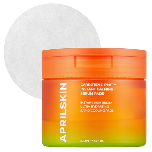 APRILSKIN Carrotene IPMP™ Instant Calming Serum Toner Pads | 5-Minute Cooling Serum Pads | Vegan, Cruelty-Free | Non-comedogenic | Toner-Serum-Sheet Mask All-in-one | Korean Skin Care, 80 Pads