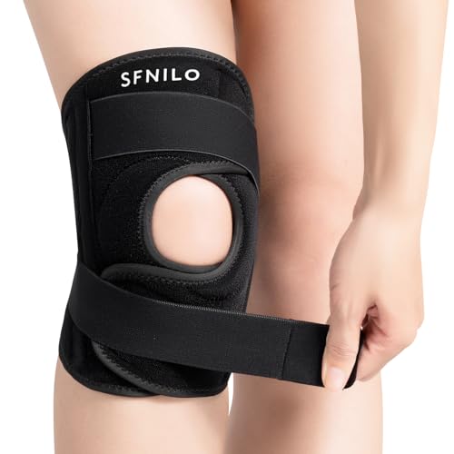 Knee Brace for Knee Pain & Arthritis - Adjustable Support with Side Stabilizers for Meniscus Tear, ACL, MCL Injuries Recovery - Relief for Men, Women & Seniors