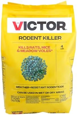 Victor Rat Poisoning for Inside & Outside Use - Kills Rats, Mice, Meadow Voles | Mouse Poisoning for Indoor & Outdoor Areas, Ready-to-Use
