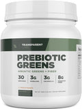 Transparent Labs Prebiotic Greens - Greens Superfood Powder & Antioxidants Supplement with Organic Spirulina, Organic Chloerra, Organic Acacia Powder, & Green Banana Powder - 30 Servings, Peach Mango