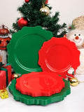 COLOSUS Disposable Plastic Plates 60Pcs, Red Party Plates, Heavy Duty 30 Dinner plate 10.5” and 30 Salad/Dessert Plate 8.25” for party dinner