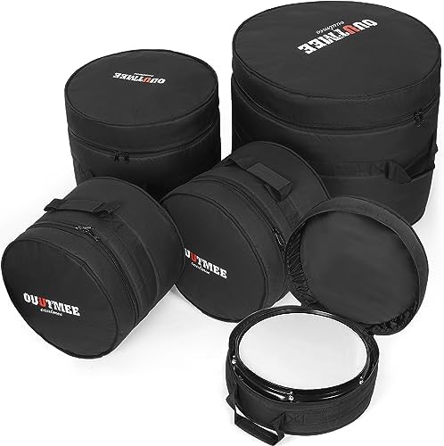 5 Piece 10mm Padded Drum Bag Set for 12" Tom, 13" Tom, 14" Snare, 16" Floor Tom, 22" Bass Drum