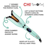 CHI Spin N Curl Special Edition - Mint Green. Ideal for Shoulder-Length Hair between 6-16” inches.