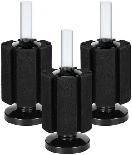 AQUANEAT 3 Pack Aquarium Bio Sponge Filter Breeding Fry Betta Shrimp Nano Fish Tank(M Large up to 50Gal)