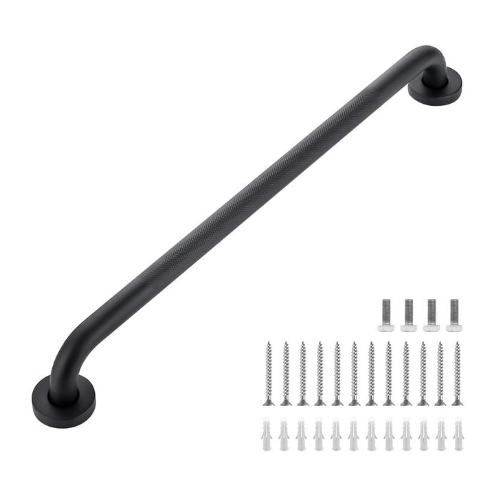 Grab Bars for Shower, 1 Pack 24-Inch Anti Slip Shower Handles for Elderly, Safety Shower Grab Bar, Stainless Steel Handicap Grab Bars for Bathroom (Black 1" Diameter)