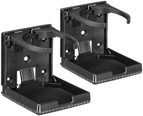 Spurtar 2pcs Car Cup Holder Fit Most Size Mugs Water Bottle Drink 60-100MM Adjustable Folding Wall Car Desk Cup Holder for Trucks, RVs, Vans, Boats, Campers, Caravans