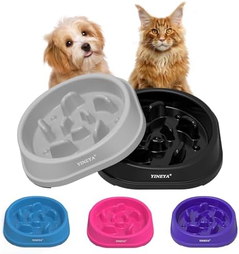2Pcs Slow Feeder Dog Bowls Small Size Dog, Anti-Choking Dog Slow Feeder Bowl, Slow Feeder Cat Bowl, Cat Food Bowl Slow Feeder, Small Dog Bowls Slow Feeder, Cat Supplies for Puppies and Cats