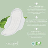 Organyc 100% Certified Organic Cotton Feminine Pads with Wings, Heavy Flow/Absorbency, 10 Count (Pack of 6)