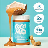 Cocomo Coconut Peanut Butter, Organic Peanut Butter, Naural, Gluten Free, Vegan, High Protein, Healthy Snack, Smooth and Creamy Spread, 16oz