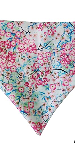 Cherry Blossoms Over the Collar Dog Bandana That Slips onto Their Existing Collar Size (Small)