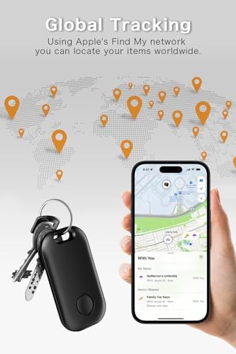 Key Tracker for Keys,Work with Apple Find My,Key Finder, Key Locator, Bags, Wallets, Luggage(Android Not Supported) (S1 White 1 Pack) (Key Tracker S6 Black 4-Pack)