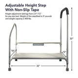 step2bed Deluxe Bed Rails for Elderly Adults - Adjustable Height Bed Safety Rail for Seniors with Cane Holder, LED Light, Mesh Bag, Handicap Grab Bars and More - Premium Bed Side Step Assist Device