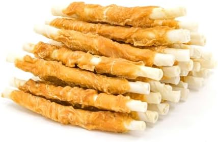 Jungle Calling Dog Treats, Chicken Wrapped Rawhide Sticks for Dogs, Grain-Free Natural Small Dogs Training Treats, Pet Chew Snacks,10.6 oz