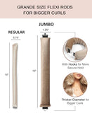 Jumbo Heatless Hair Curlers for Long Hair Overnight Wavy Hair Curlers Blowout Rods Heatless Curls Curling Headband No Heat Hair Rollers for Long Hair Volume Blow Out Women Hair Waver Tool Khaki