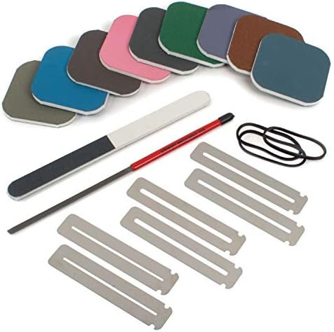 StewMac Rough Fret Smooth + Shine Set, Guitar Fret End Dressing And Polishing Kit, Polish Scratches in Finish and Pickguard (5087)