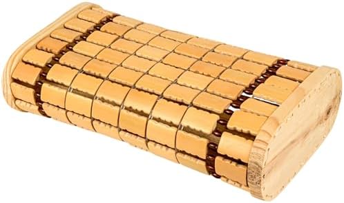 Bamboo Sauna Headrest Pillow Natural Sauna Backrest Sauna Neck Rest for Head Support Home Spa Gym Accessories Chinese Style Steam Rooms Handmade Wood Hollow Pillow for Household Relaxing Rest Body