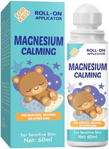 Magnesium Lotion for Kids Sleep, Bedtime Kids Magnesium Cream, Topical Roll-on Applicator Support Balanced Mood