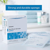 McKesson Non-Woven Sponges, Sterile, 4-Ply, Polyester/Rayon, 4 in x 4 in, 2 per Pack, 50 Packs, 100 Total