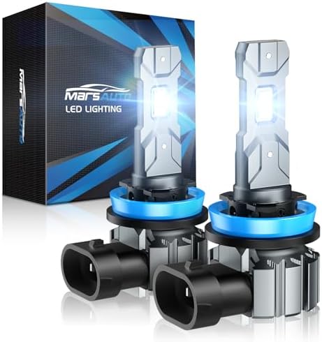 Marsauto M1S H11/H8/H9 Bulbs or H11 Fog Bulb 24000LM Super Bright, Real 1:1 Design H11 Fog Light Bulbs, No Fan No Noise H9 Fog Bulb, 6000K Cool White H8 Bulbs, 3min Plug and Play, IP68, Pack of 2