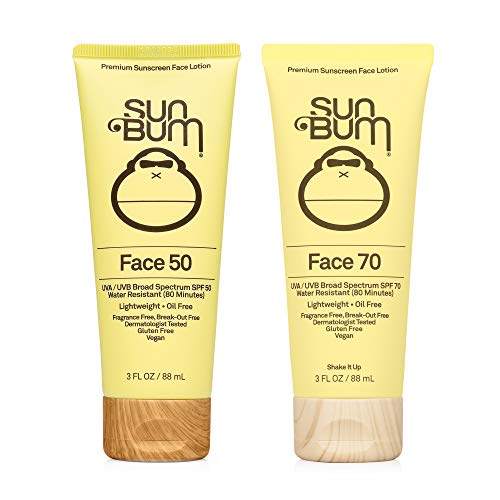 Sun Bum Original SPF 50 and SPF 70 Sunscreen Face Lotion | Vegan and Hawaii 104 Reef Act Compliant (Octinoxate & Oxybenzone Free) Broad Spectrum Fragrance-Free UVA/UVB Sunscreen with Vitamin E|3oz
