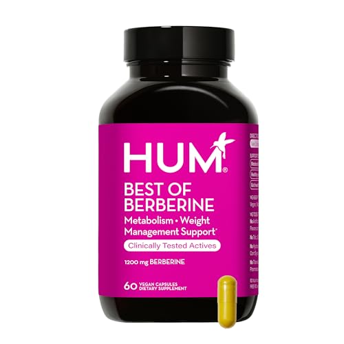 HUM Best of Berberine 1200mg - Pure Potency for Healthy Cholesterol Support & Weight Management, Enhanced with BioPerine for Maximum Nutrient Absorption. 30 Day Supply