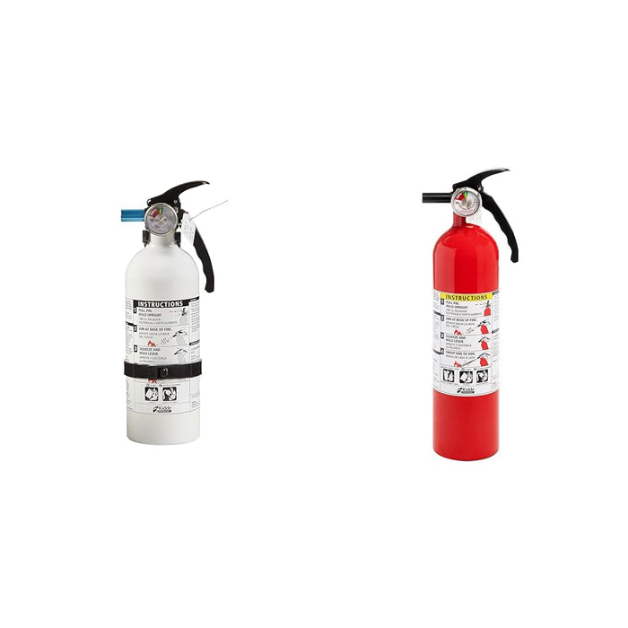Kidde Auto Fire Extinguisher for Car & Truck, 5-B:C, 3.2 Lbs., Dry Chemical Extinguisher, Strap Bracket (Included) & Fire Extinguisher for Home, 1-A:10-B:C, Dry Chemical Extinguisher, Red