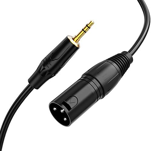 CableCreation 3.5mm to XLR, 3 Feet 3.5mm (1/8 Inch) TRS Stereo Male to XLR Male Cable Compatible with iPhone, iPod, Tablet,Laptop and More.Black