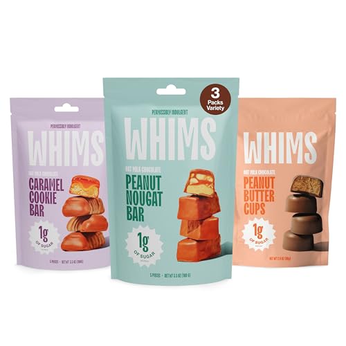 Oat Milk Peanut Nougat Bars, Peanut Butter Cups & Caramel Cookie Bars - 3 Bags Bundle - Guilt Free Low Sugar Snacks | Non-GMO, Keto-Friendly, Gluten-Free Bars for Healthy Sweets Lovers