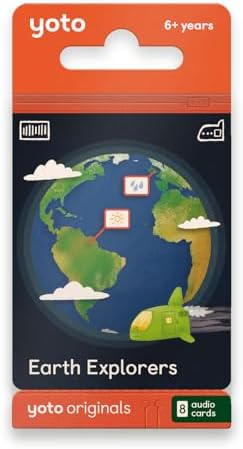 Yoto Earth Explorers – 8 Kids Audio Cards for Use with Player & Mini All-in-1 Audio Player, Educational Screen-Free Listening with Fun Stories for Learning & Interactive Quizzes, Ages 6+