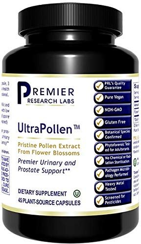 Premier Research Labs UltraPollen - Supports Prostate Health & Urinary Function - Pristine Rye Pollen Extract - Vegan Prostate Supplements - 45 Plant-Source Capsules