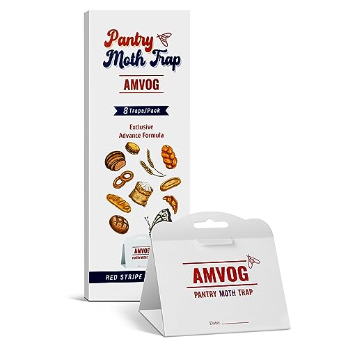 AMVOG Pantry Moth Glue Trap, Non-Toxic and Harmless, Easily Ensures Food Safety – Suitable for Home, Business, and Agricultural Settings, 16 Traps