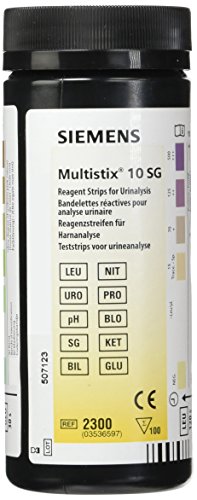 Siemens Multistix 10 SG Urine Reagent Test Strips - 100 Strips per Box: Accurate and Convenient Monitoring