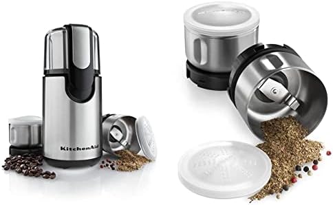KitchenAid Blade Coffee and Spice Grinder Combo Pack - Onyx Black | KitchenAid Bcgsga Spice Grinder Accessory Kit, Stainless Steel 2 oz, Silver
