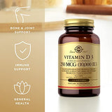 SOLGAR Vitamin D3 (Cholecalciferol) 250 MCG (10,000 IU), 120 Softgels - 2 Pack - Helps Maintain Healthy Bones & Teeth - Immune System Support - Non-GMO, Gluten Free, Dairy Free - 120 Servings